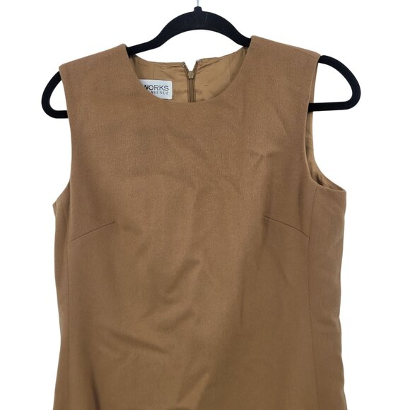 Vtg 70s Saks Fifth Avenue Wool Blend Sleeveless Camel Sheath Dress Sz 10 Classic - Picture 4 of 8